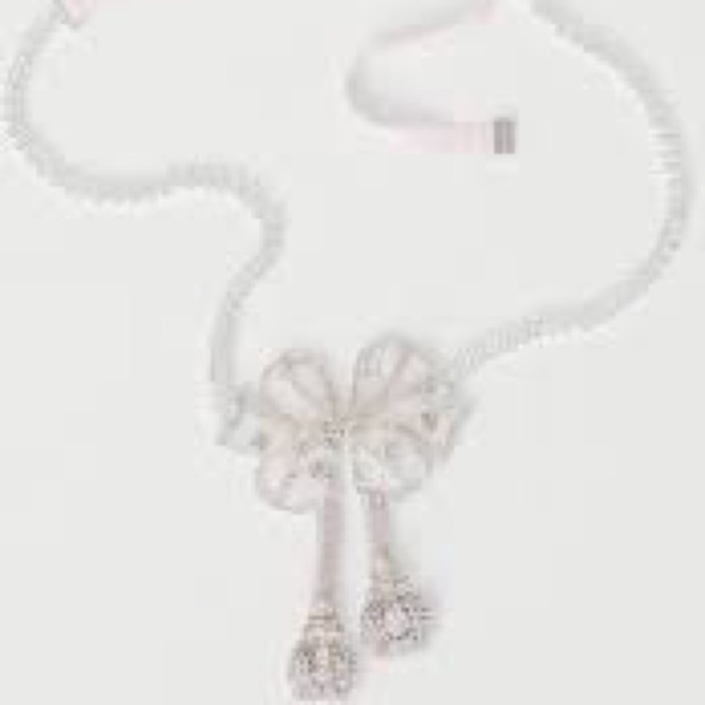 Giambattista Valli H&M Sparkly Rhinestone Diamond Ribbon 🎀 Bow Belt Necklace